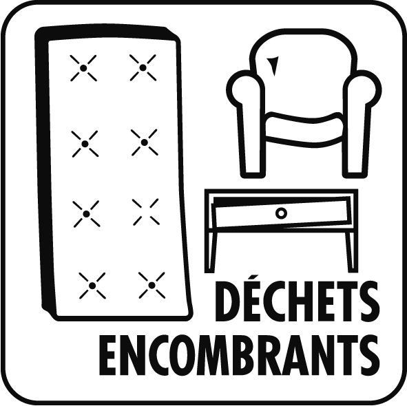 Pictogramme déchets encombrants (matelas, fauteuil et petit meuble)