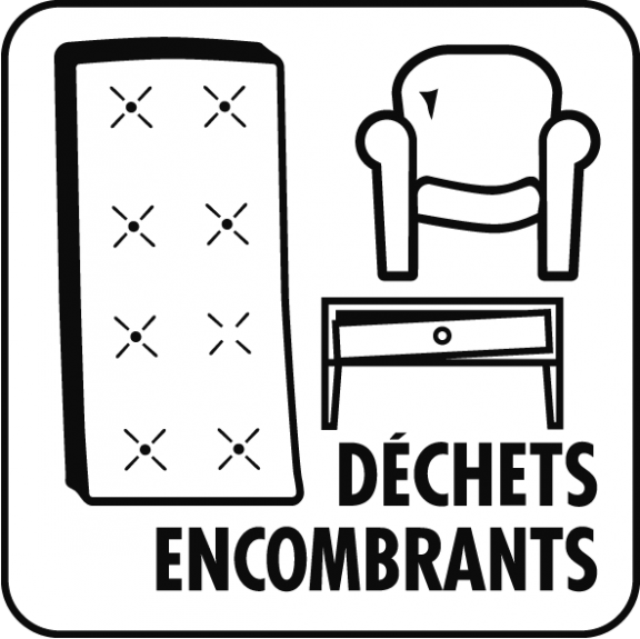 Pictogramme déchets encombrants (matelas, fauteuil et petit meuble)